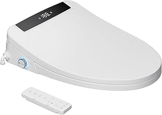 Electric Smart Bidet Toilet Seat, Upgraded Heated Bidet with Adjustable Instant Warm Water and Warm Dryer, Remote Control, Night Light, Slow Close Lid (Elongated 2 (Remote Control))