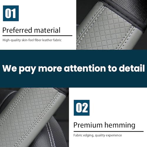 Image of Osilly Car Seat Belt Pads, 2 Pack Fiber Leather Seatbelt Shoulder Strap Covers, More Comfort Driving & Protect Your Neck, Universal Safety Strap Cover for Auto SUV Truck Airplane Backpack (Gray)