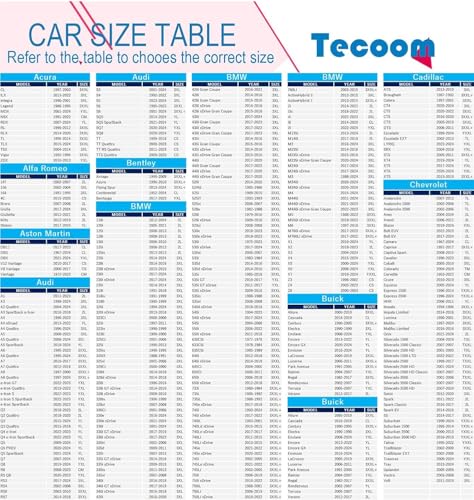 Image of Tecoom Car Cover Waterproof UV-Proof Windproof for All Weather Indoor Outdoor Mirror Pockets Coupe /Convertible /Sport Car Fit for Ford Mustang, Chevy Camaro, 183-193 Inches Length