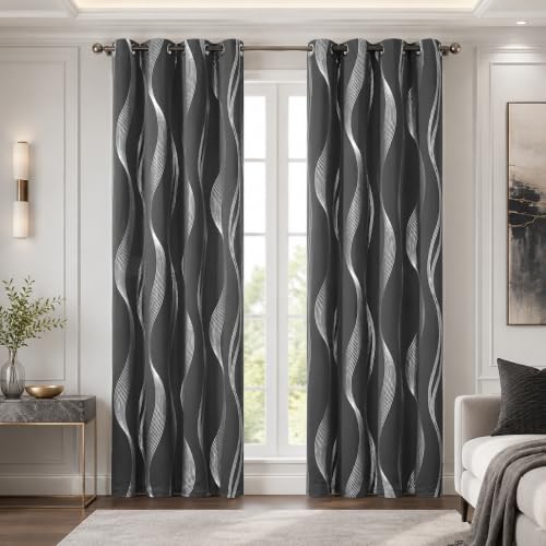Deconovo Foil Print Blackout Curtains