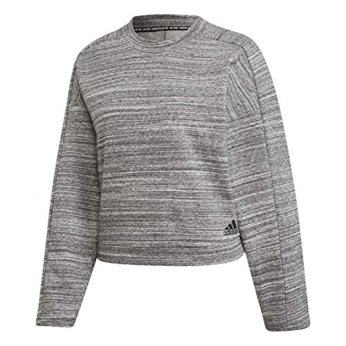 adidas Women's Must Have Heather Sweatshirt, Black/Off White/Black, Small