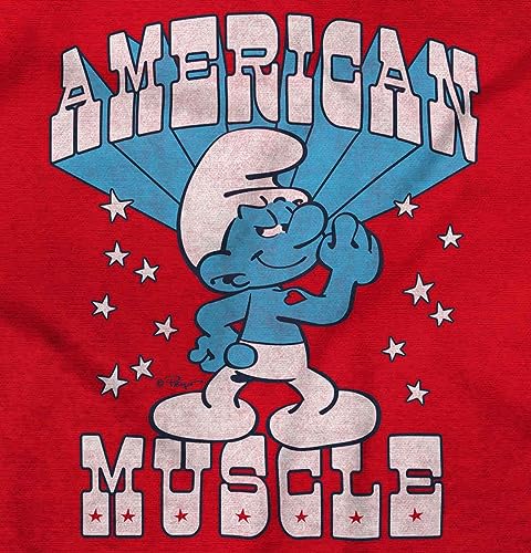 Hefty Smurf American Muscle USA Crewneck T Shirts Boy Girl2