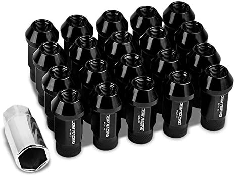 Orange Aluminum M12 x 1.50 25MM Diameter/50MM Height Open Knurled Top Acorn Tuner 20 Piece Lug Nuts