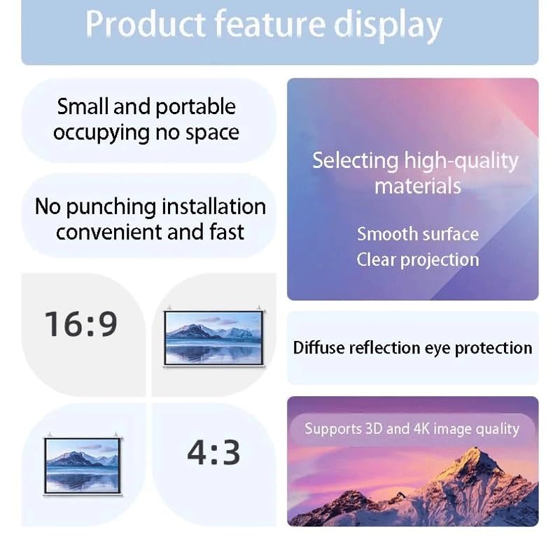 Pantalla manual de proyector 84 pulgadas WEIWO miniatura 4