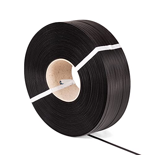 Precifilm Fleje Plastico   Rollos de Polipropileno para Embalajes Ligeros y Medianos de Gran Volumen   Fleje para Atar Cajas de Cartón y Palés de Madera   12 13mm x 0,8mm   1200 Metros (Negro)
