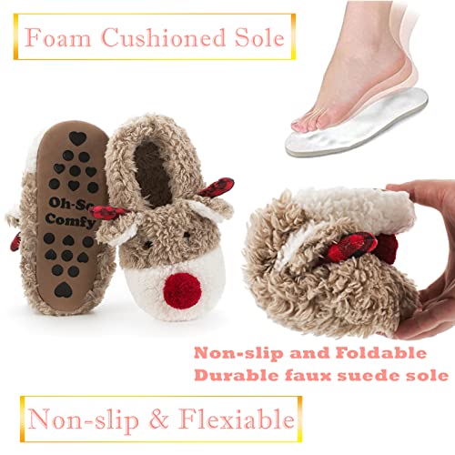 Image of The Metluks Cute Animal House Slippers, Warm Fuzzy Slipper Socks with Grippers Non Slip, Cozy Funny Gifts