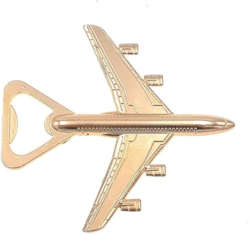 Miniatura 10 de Kinteshun Abridor de botellas de avión con caja de regalo para bodas, fiestas (12 unidades, tono dorado KC)