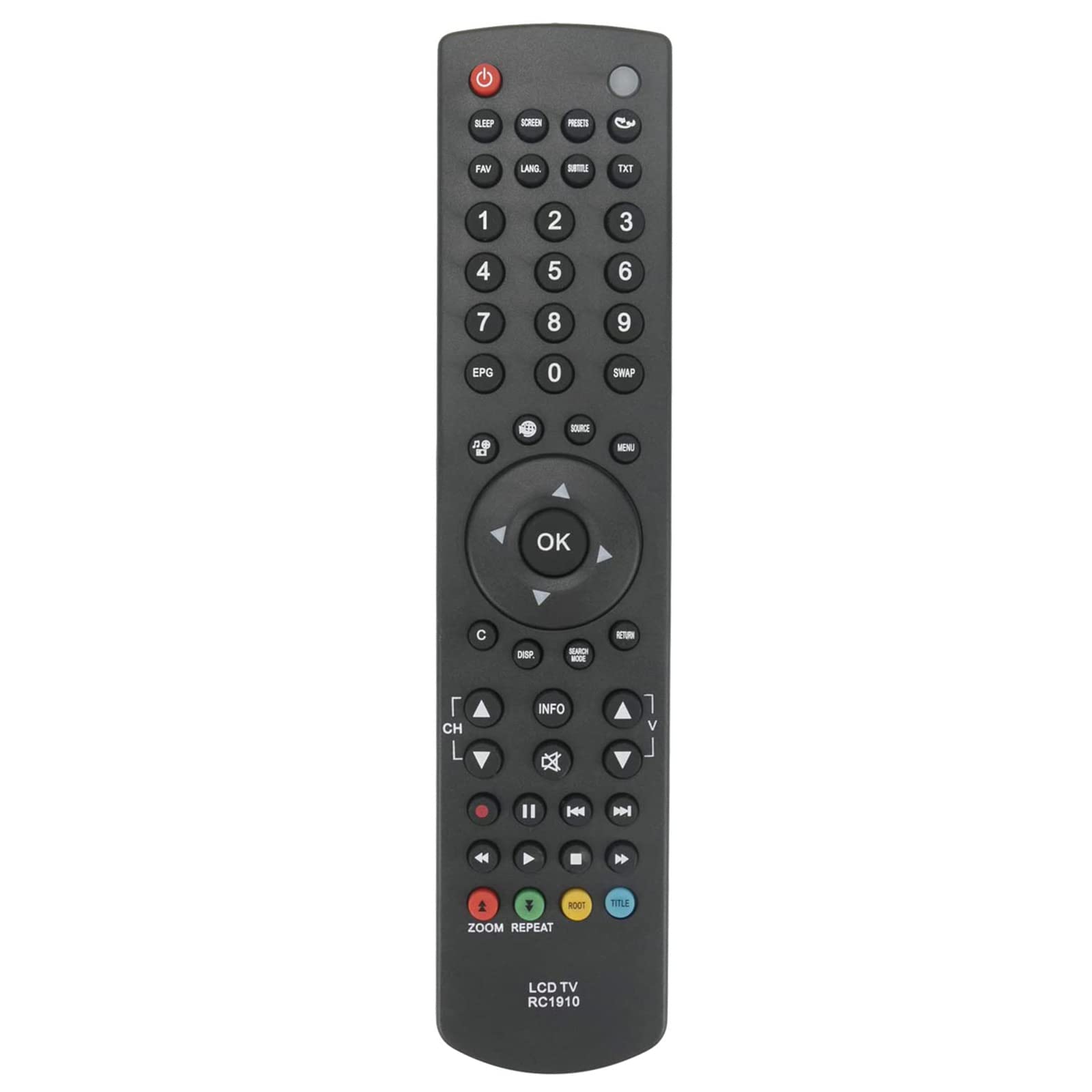 VINABTY RC1910 Replaced Remote Control fit for Sharp Toshiba Polaroid TV Model 30070046 22DL504B 22L1333B 22L1337DB 24D1333B 24W1337DB P19LEDDVD12 P24LED12 LED22916TV P22LEDDVD12 32DV504B