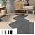 CUCOS 10Pcs Carpet Tiles Peel and Stick, 12"x 24" Thin Floor Adhesive Tiles Mat, Rectangular Carpet Non-Slip Tiles, Waterproof Carpet for Living Room Bedroom Light Gray