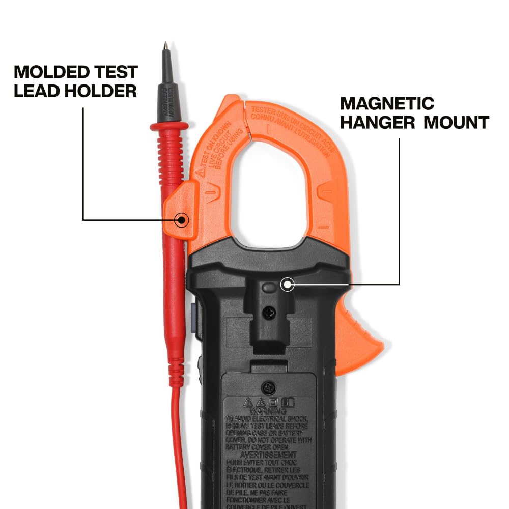 Klein Tools 80197 AC/DC Clamp Meter Kit con Gancho Magnético, Auto-Ranging TRMS, 400 Amp, Probador de Voltaje NCVT, Kit de Prueba Profesional