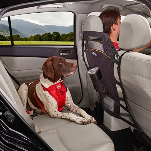 Kurgo Rücksitz-Trennwand für Hunde, Reduziert Ablenkungen während der Autofahrt, Einheitsgröße, Schwarz / Orange, 1 Stück (1er Pack)