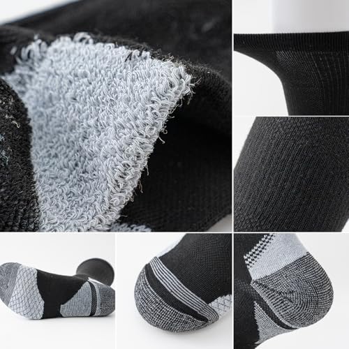 JOYNÉE 6 Pairs Mens Lightweight Crew Socks Cushioned Breathable Long Socks Work Athletic Running Thin Socks for Men4