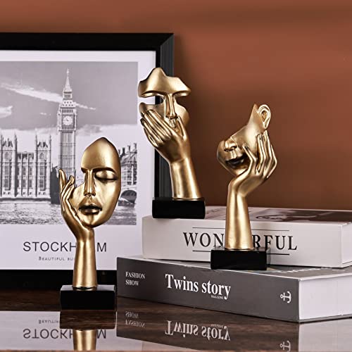 oliruim 3 PCS Thinker Statue, Golden Black Abstract Art Sculpture Modern Home Decoration Desktop Decoration Christmas New Year Gift - Image 10