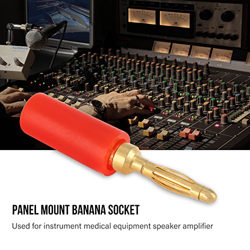 Image of Oumefar 20Pcs Speaker Banana Plugs Connector Mixed Colors Banana Plug Brass Jack Test Probes Connector Electrical Testing for Medical Equipment Speaker Amplifier