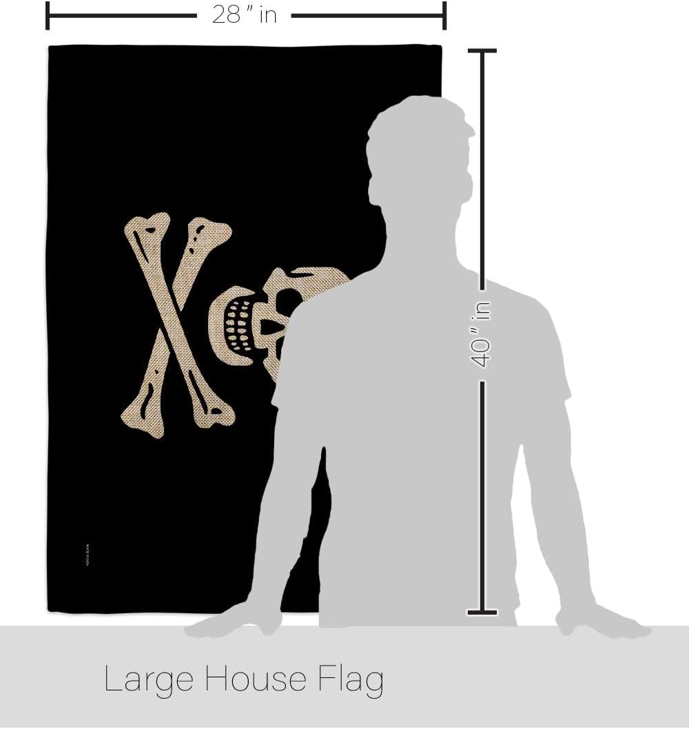 Americana Home & Garden Pirate of Samuel Bellamy Burlap House Flag-Coastal Ship Skull Treasure Map Carribean Jolly Blackbeard Jack Decoration Banner Small Garden Yard Gift Double-Sided, Made in USA