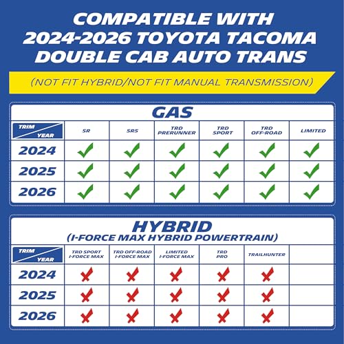 Image of Michelin Vehicle Mats for 2024-2026 Toyota Tacoma Double Cab Auto Tran | Fit for TRD /SR /SR5 /Limited, All-Weather TPE Custom Fit Liner, Not Fit Hybrid or XtraCab, Elite