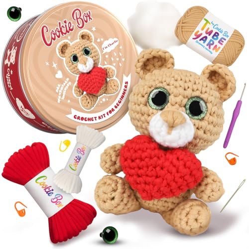 Cookie Box Crochet Kit for Beginners – Gift Set...