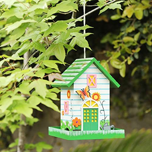 Nichoir à oiseaux vert RJJ pour aménagement de jardin et extérieur - 4