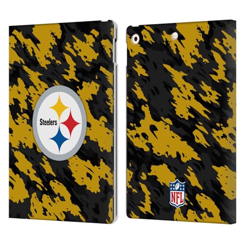 Cadeau fan NFL étui iPad 10.2 Pittsburgh Steelers cuir camou