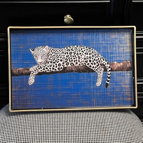 Zosenley Decorative Tray - Blue Leopard Cover