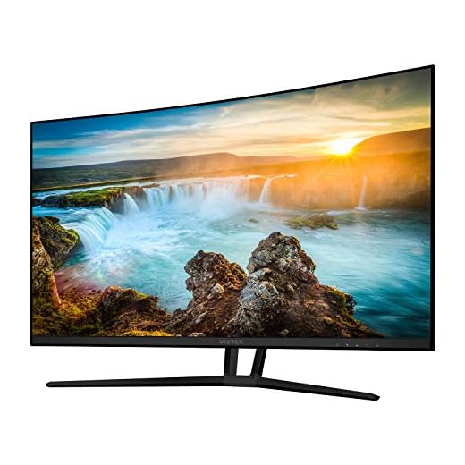 VIOTEK NB32CB 32-inch LED Curved Professional Monitor, Bezel-Less Samsung VA Panel, 75Hz 1080P Full-HD FreeSync VGA HDMI VESA, Updated Version (Black)
