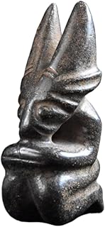 9.3cm China Hongshan Culture Archaize Absorbable Magnetic Black Iron Meteorite Sculpture