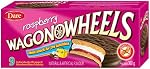 Wagon Wheels Raspberry - Chocolatey Coated Soft Cookies Filled With Marshmallow and Raspberry, Proudly Canadian Company, Peanut-Free, For School, Lunch Snacks, 9 Individually Wrapped Cookies, 360g