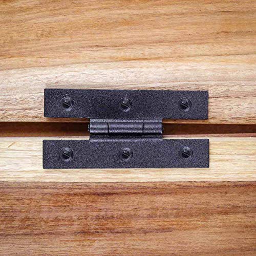 Renovators Supply Manufacturing Cabinet Hinge 3.5 In. Black Wrought Iron H Hinge With 1/4 In. Offset, Rust Resistant Hinge For Kitchen Cabinets With Hardware #TOP7