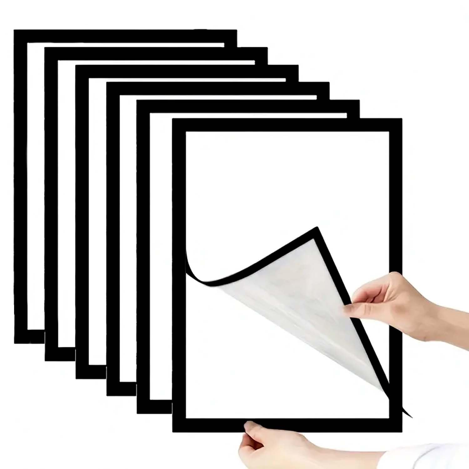 Ekhasa Nostrae Magnetic Sign Holder - 8.5×11" Wall Mounted Self-Adhesive Magnetic Paper Holder,Transparent Wall Display Frame with Black Edge,Suitable for Office, Store, Mall, Home (pack of 6)-image-27