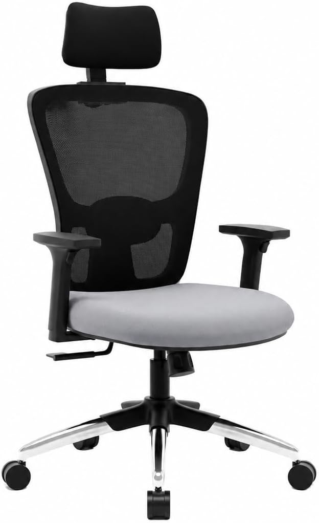 Green Soul Jupiter Pro | Ergonomic Mesh Office Chair for Work | 3 Year Warranty|Seat Slider | Multi-Lock Synchro Tilt Recline Mechanism|4D Armrest|Adjustable Lumbar|High Back|Grey