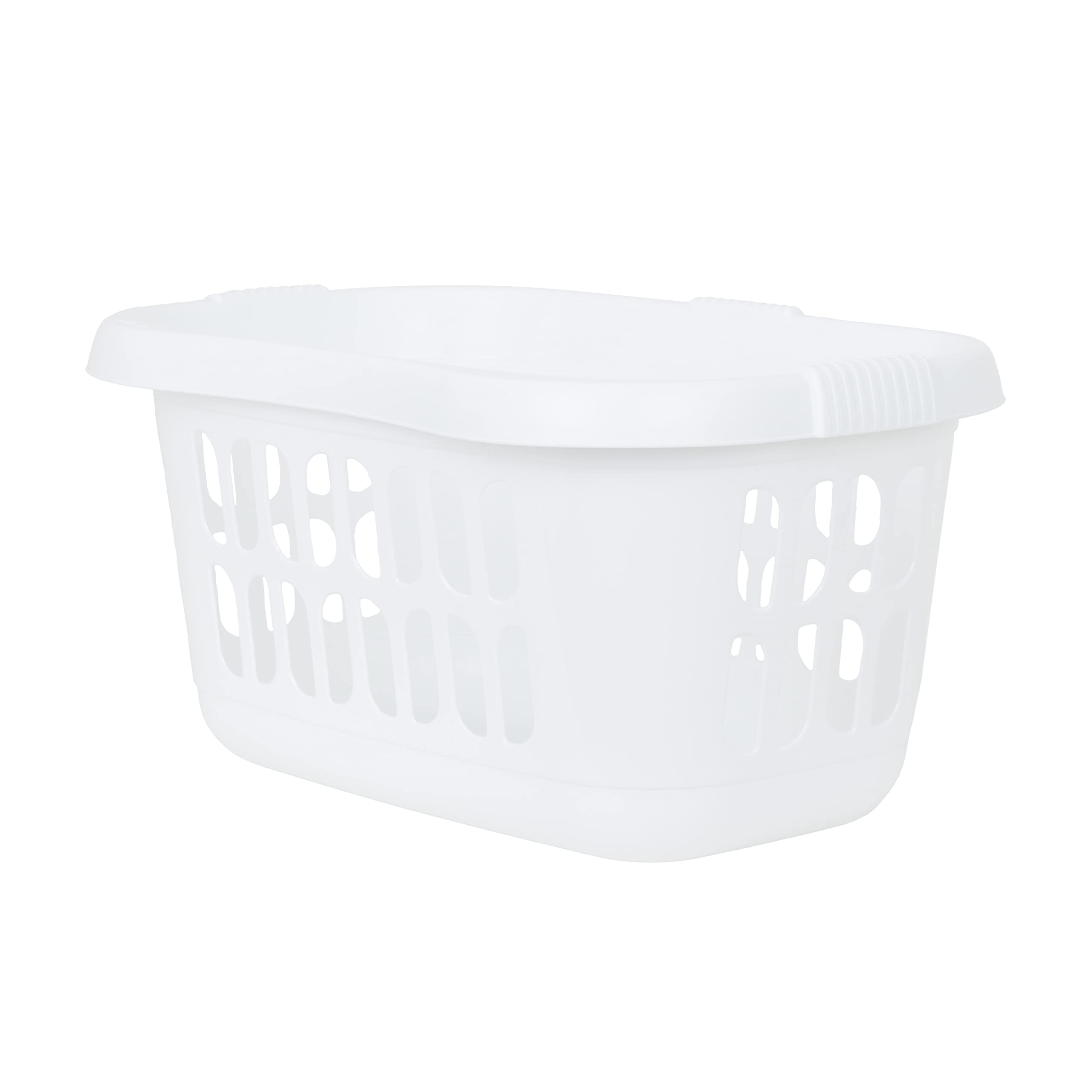 2 x Wham Casa Plastic Hipster Laundry Basket Ice White