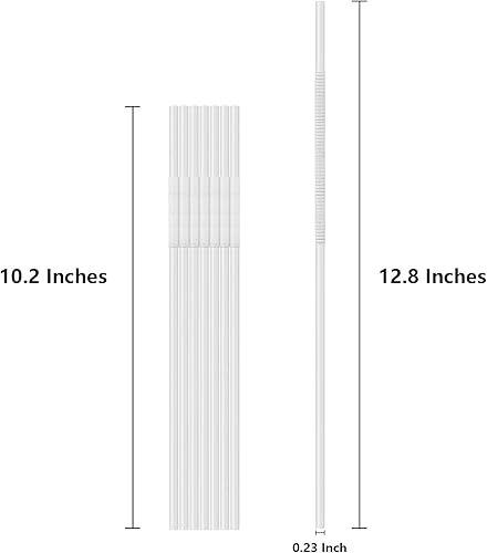 Miniatura 8 de Envueltas individualmente 100 pajitas de plástico flexible color negro, pajitas plegables desechables, 10.2 pulgadas de largo y 0.23 pulgadas de