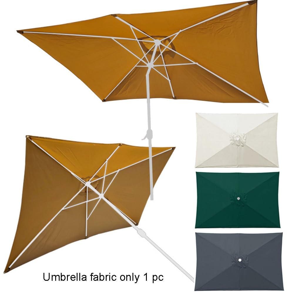 Rettangolare 6 Braccia/8 Braccia Copertura Per Ombrellone Top Copertura per Ombrellone In Tessuto Di Ricambio per balcone, terrazza, giardino, cortile, piscina Cachi 200x300 cm/6.6x9.8 piedi