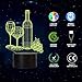 YKLWORLD Wine Cup Bottle Night Light Touch Switch Table Desk 3D Optical Illusion Lamp, USB Powered 7 Color Changing Acrylic Flat Lights Birthday Gift Toys Home Bedroom Bedside Bar Decoration