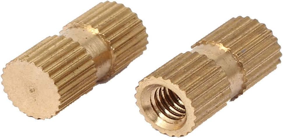 New Lon0167 200 Pcs Featured M4x14x6.3mm Brass Female reliable efficacy Threaded Embedded Knurled Nuts 0.7mm Pitch(id:c43 fe f3 b69)
