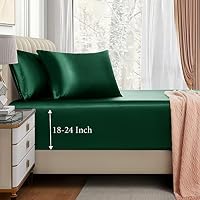 3 Pcs Extra Deep Pocket Satin Fitted Bed Sheet Set