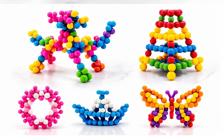 Image of Star Shaped, Star Block Interlocking Blocks Colorful Star Building Blocks Educational Construction Blocks for Kids Multicolor (100 Pcs)