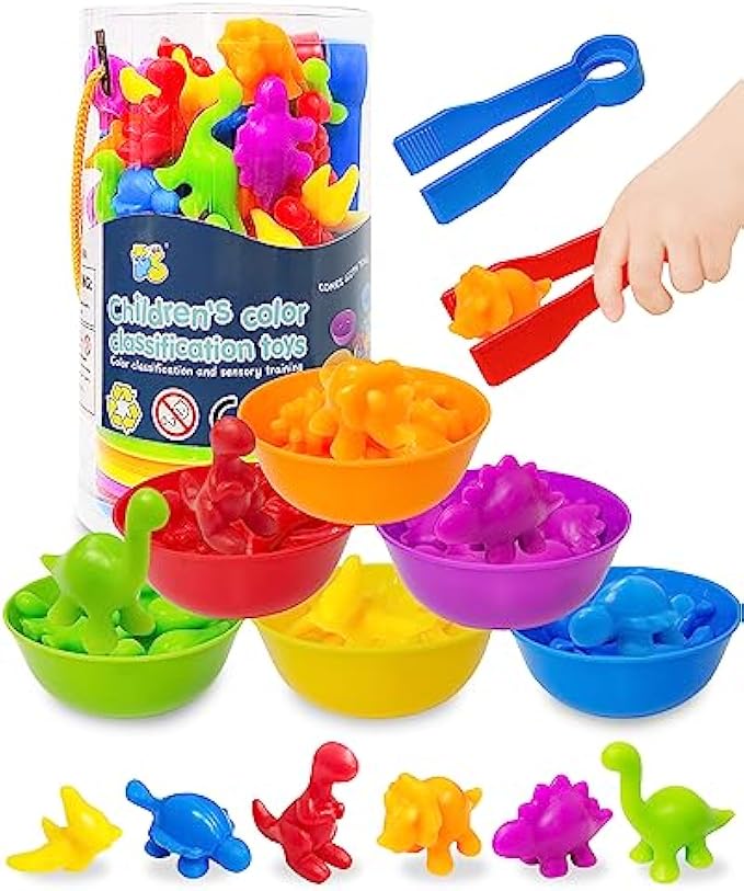 Counting Dinosaurs Montessori Toys for 3 4 5 Years Old Boys Girls, Toddler Preschool Learning Activities Toys for Kids Ages 2-4, 3-5, 4-8, Birthday Gifts Sensory Toys