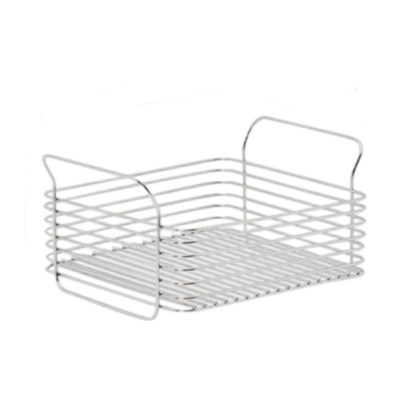 Panier rangement empilable grillagé en acier inoxydable pour petit comptoir