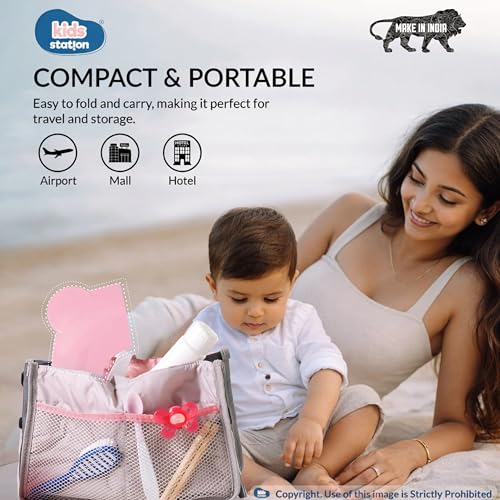 Image of Kids Station Foldable & Portable Baby Potty Training Seats-Suitable for potty training of Boys-Potty Training Seat for 1+ Year child-Travel Friendly, Easy to Carry (Pink, Foldable Potty Seat)