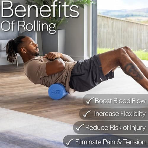 Core Balance Foam Roller Massager 45cm Long Medium Density EPE Muscle Massage (45cm - Blue) - Image 6
