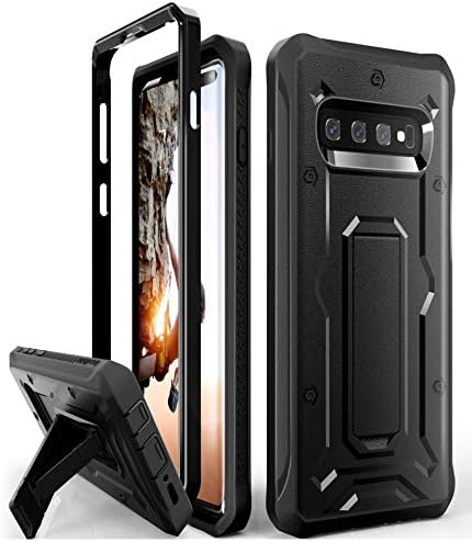 ArmadilloTek Vanguard Compatible with Samsung Galaxy S10+ Plus Case (Screenless Version) Military Grade Full-Body Rugged with Kickstand - Black