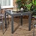 Outsunny Gartentisch, Balkontisch mit Klappbarer Tischplatte, Terrassentisch mit Glas Tischplatte, Esstisch für Garten, 160 x 80 x 75 cm Schwarz