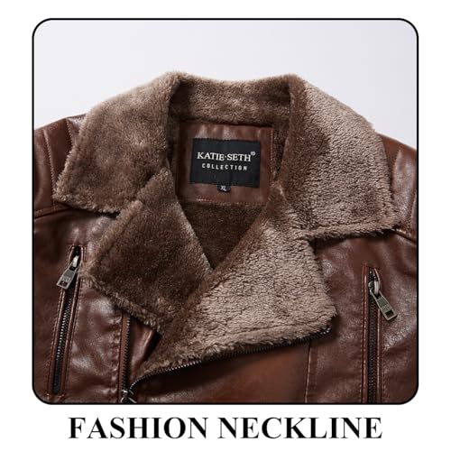 Men's Cool Bomber Pilot Leather Jacket Mens Winter Motorcycle Varsity Fleece Jackets2