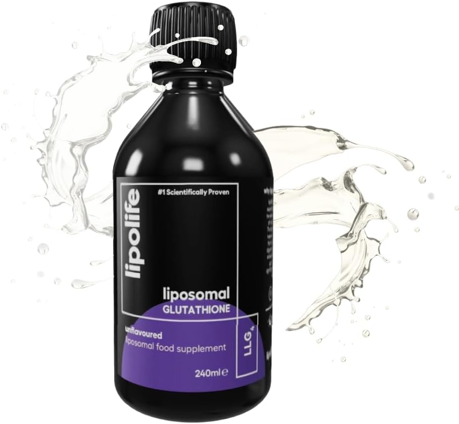 Liposomal Glutathione Liquid 240ml - Unflavoured Glutathione Supplement for Detox & Antioxidant Support, High Absorption, Reduced Glutathione, 48 Servings, LLG4