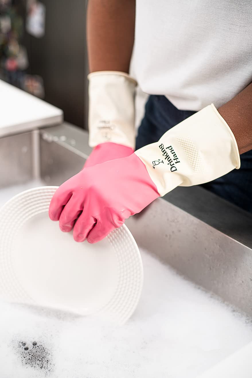 Co. Guantes de goma reutilizables de látex de goma reutilizables para limpieza de cocina, 1 par