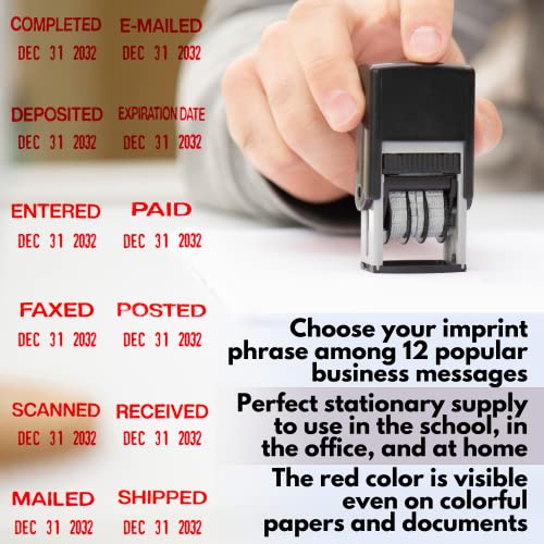 Self Inking Rubber Stamp, Phrase With Date, Refillable Office Supply Business Stamps (Faxed) #TOP4