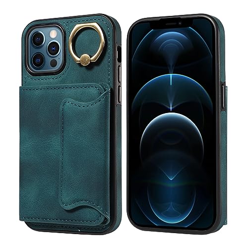 Étui iPhone 12/12 Pro porte-cartes cuir vert coque antichoc pour vos déplacements urbains