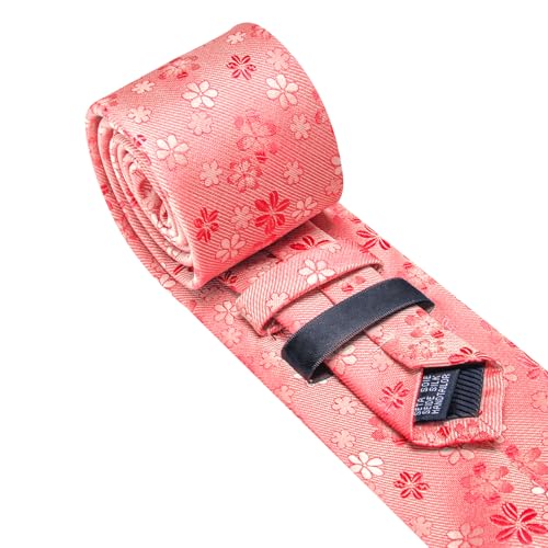 Image of Barry.Wang Men Tie Set Floral Paisley Silk Necktie Pocket Square Cufflinks Formal Wedding Party Business