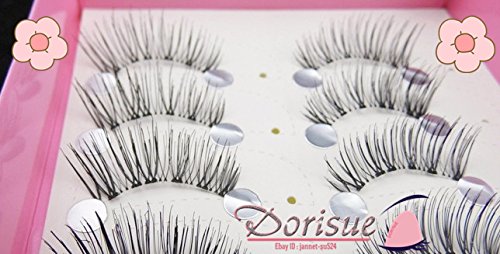 Dorisue Natural eyelashes Look Real 3D Light Weight lashes wispies False Eyelashes Short Handmade lashes Hight Quality face eyelashes Pack of 4 eyelashes pack